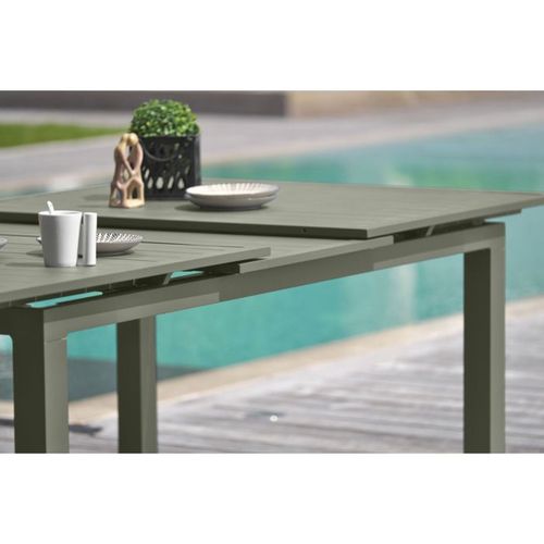 Miami Table De Jardin Extensible Aluminium 180–240 X 100 X 77 Cm Kaki