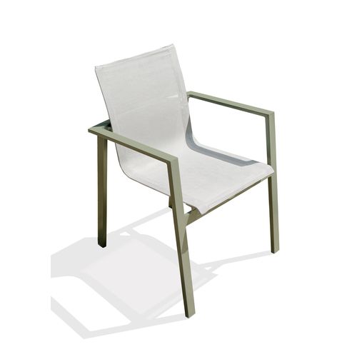 Fauteuil De Jardin Empilable En Alu Et Toile Plastifiéee - Kaki - Miami