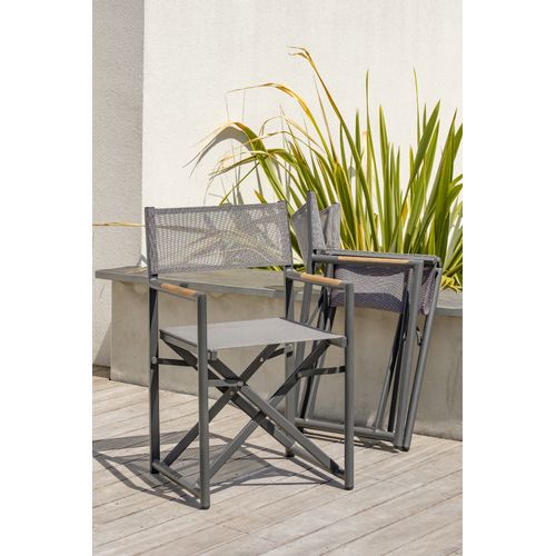 Ensemble Repas De Jardin 8 Places En Aluminium  - Gris Anthracite - Honfleur