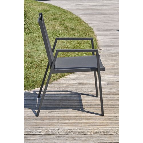 Fauteuil De Jardin Empilable En Aluminium - Gris Anthracite - Floride