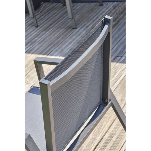 Fauteuil De Jardin Empilable En Aluminium - Gris Anthracite - Floride