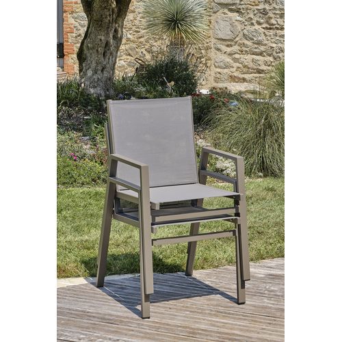 Fauteuil De Jardin Empilable En Aluminium - Quartz - Floride
