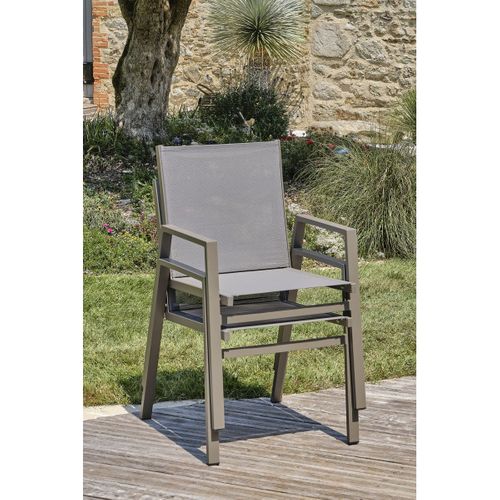 Fauteuil De Jardin Empilable En Aluminium - Quartz - Floride