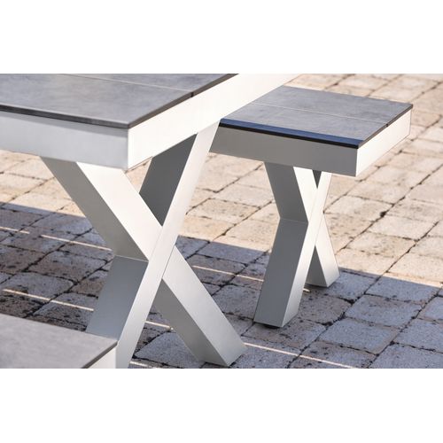Table De Jardin En Aluminium Et Plateau Hpl - Blanc - Annecy