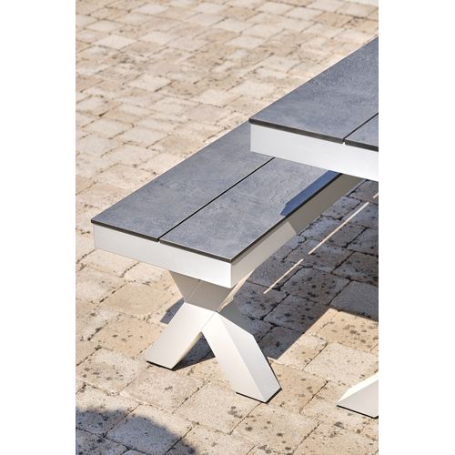 Table De Jardin En Aluminium Et Plateau Hpl - Blanc - Annecy