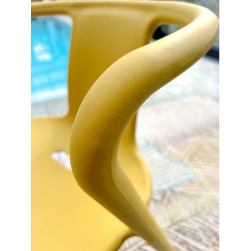 Fauteuil De Jardin Empilable En Polypropylène - Jaune Moutarde - Diego