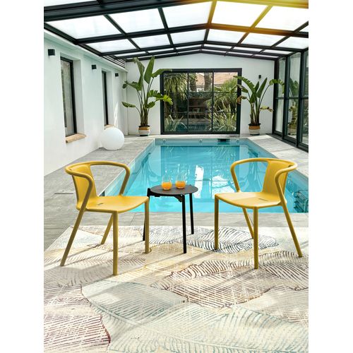 Fauteuil De Jardin Empilable En Polypropylène - Jaune Moutarde - Diego