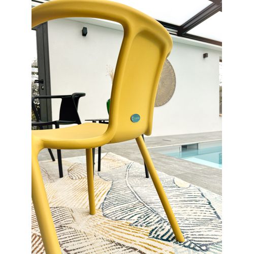 Fauteuil De Jardin Empilable En Polypropylène - Jaune Moutarde - Diego
