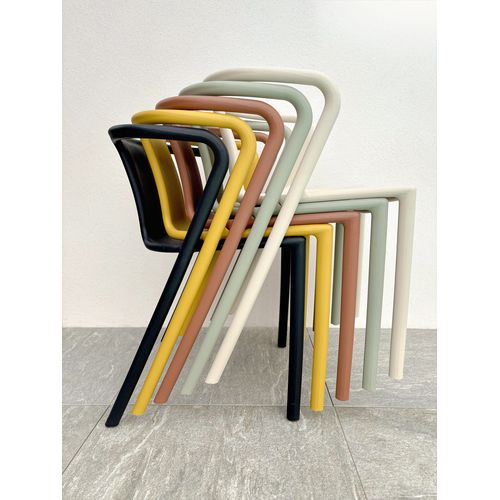 Fauteuil De Jardin Empilable En Polypropylène - Jaune Moutarde - Diego