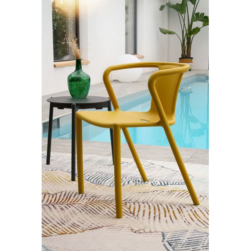 Fauteuil De Jardin Empilable En Polypropylène - Jaune Moutarde - Diego