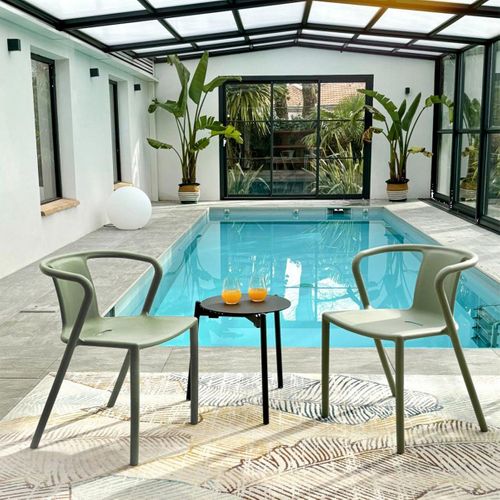 Fauteuil De Jardin Empilable En Polypropylène - Vert Olive - Diego