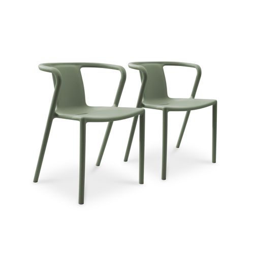 Lot De 2 Fauteuils De Jardin Diego En Polypropylène Vert Olive - Diego
