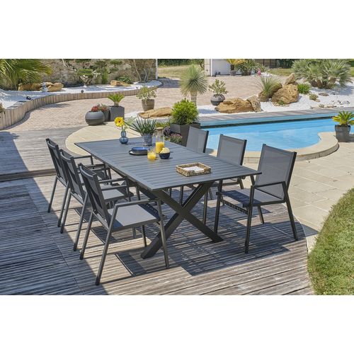 Ensemble Repas De Jardin 6 Places En Aluminium  - Floride