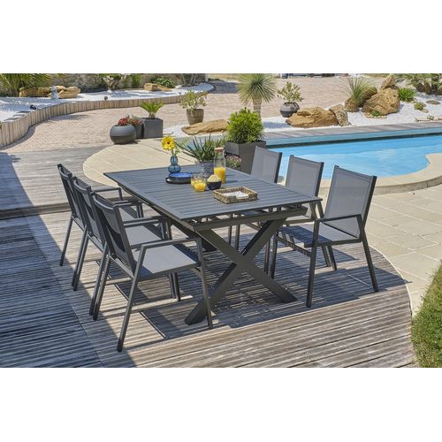Ensemble Repas De Jardin 6 Places En Aluminium  - Floride