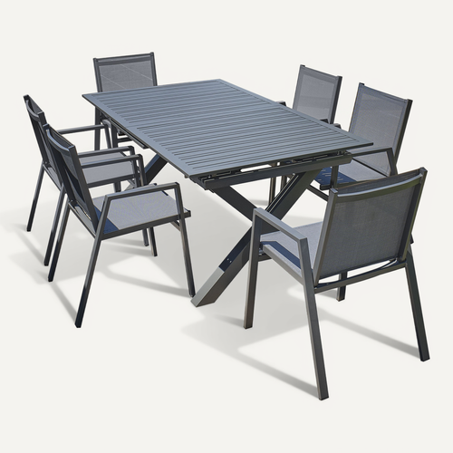 Ensemble Repas De Jardin 6 Places En Aluminium  - Floride