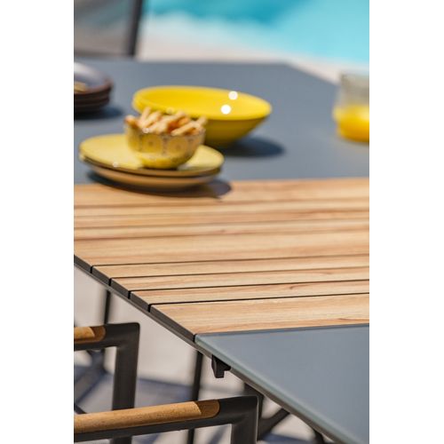 Ensemble Repas De Jardin 6 Places En Aluminium - Gris Anthracite - Honfleur