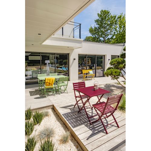 Lot De 2 Chaises De Jardin En Aluminium - Rouge Carmin - Marius