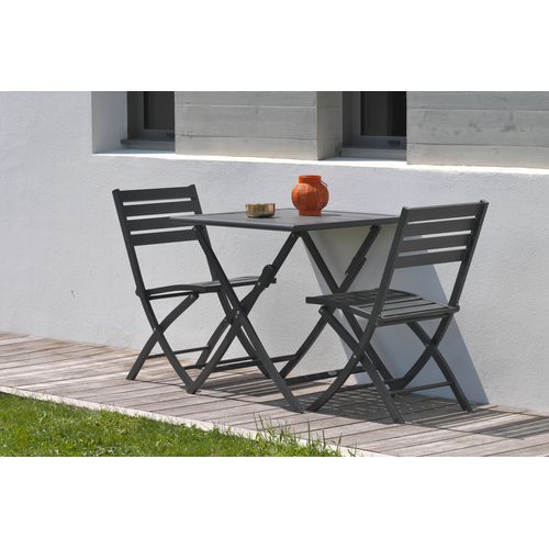 Lot De 2 Chaises De Jardin Marius En Aluminium Anthracite - Marius