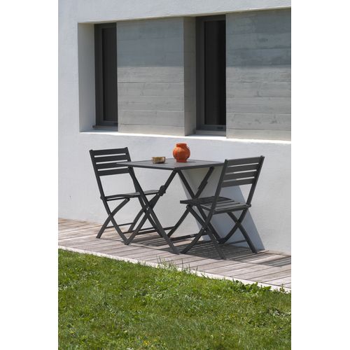 Lot De 2 Chaises De Jardin Marius En Aluminium Anthracite - Marius