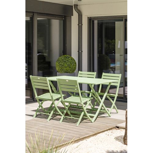 Lot De 2 Chaises De Jardin En Aluminium - Vert Lagune - Marius