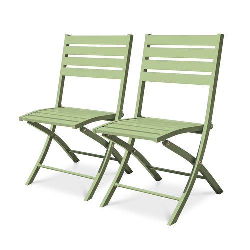 Lot De 2 Chaises De Jardin En Aluminium - Vert Lagune - Marius