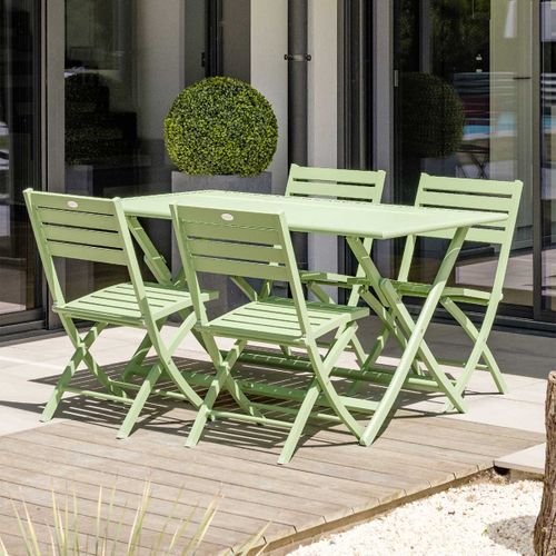 Lot De 2 Chaises De Jardin En Aluminium - Vert Lagune - Marius