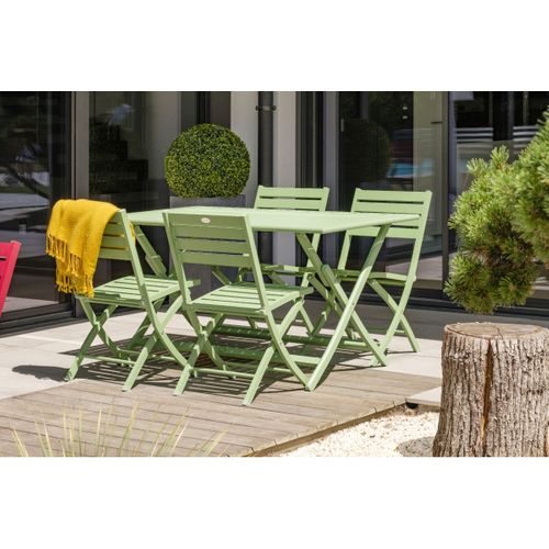 Lot De 2 Chaises De Jardin En Aluminium - Vert Lagune - Marius