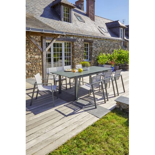 Ensemble Repas De Jardin 8 Places En Aluminium - Kaki - Miami