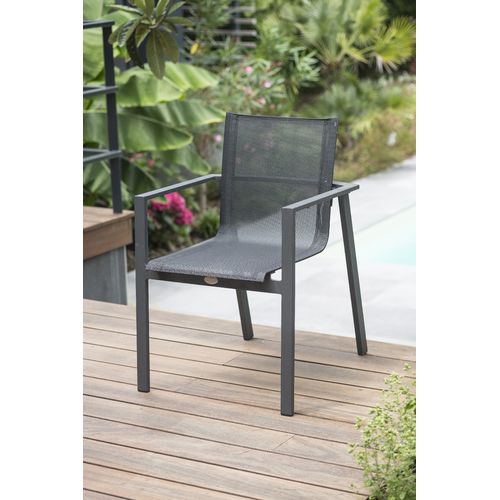 Ensemble Repas De Jardin 10 Places En Aluminium - Gris Anthracite - Miami