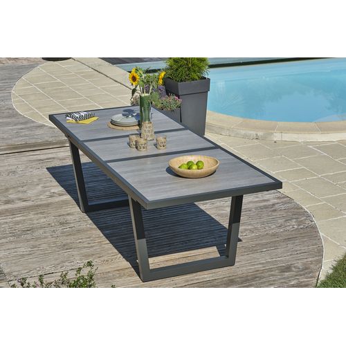 Ensemble Repas 6 Places En Aluminium Et Plateau Céramique - Gris Anthracite - Olhos