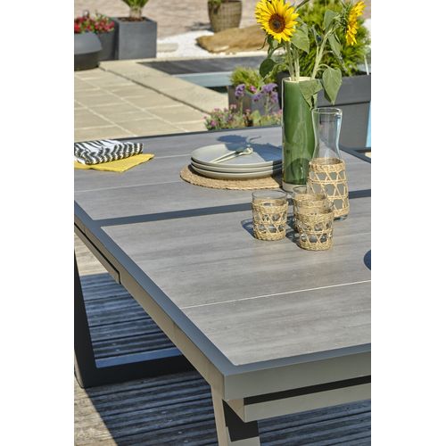 Ensemble Repas 6 Places En Aluminium Et Plateau Céramique - Gris Anthracite - Olhos