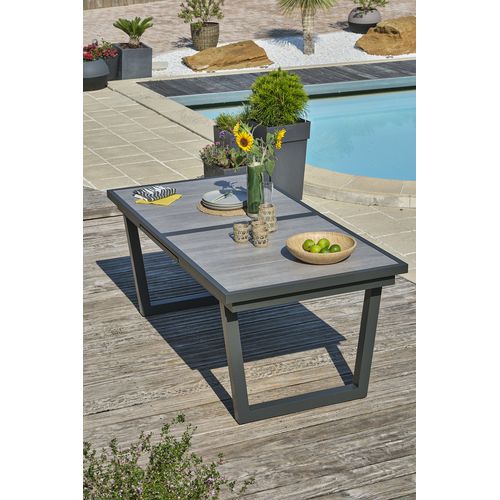 Ensemble Repas 8 Places En Aluminium Et Plateau Céramique - Gris Anthracite - Olhos
