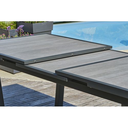 Ensemble Repas 8 Places En Aluminium Et Plateau Céramique - Gris Anthracite - Olhos