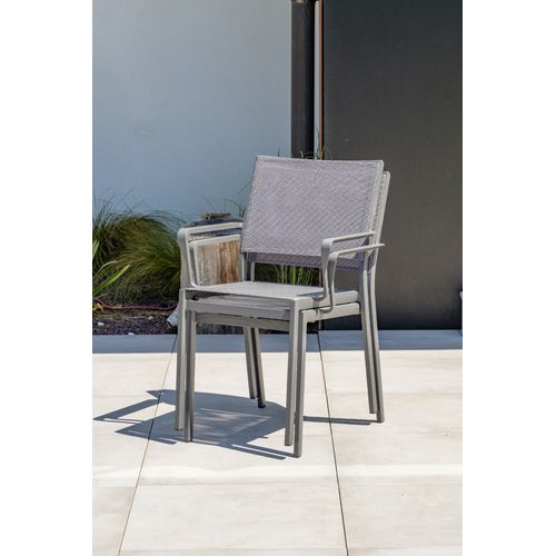 Ensemble Repas De Jardin 12 Places En Aluminium - Gris Anthracite - Stockholm