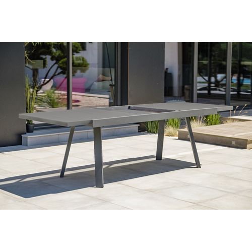 Ensemble Repas De Jardin 12 Places En Aluminium - Gris Anthracite - Stockholm