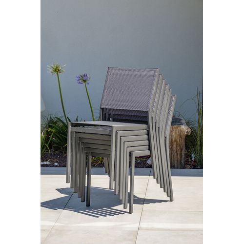 Ensemble Repas De Jardin 12 Places En Aluminium - Gris Anthracite - Stockholm