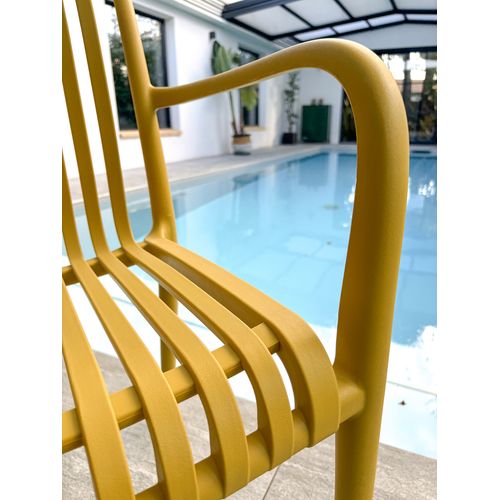 Fauteuil De Jardin Empilable En Polypropylène - Jaune Moutarde - Tiago