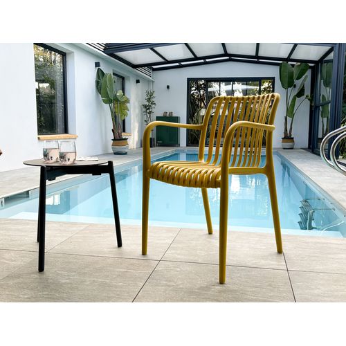 Fauteuil De Jardin Empilable En Polypropylène - Jaune Moutarde - Tiago