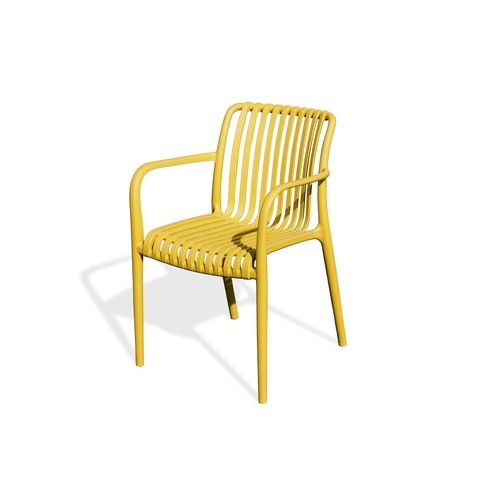 Fauteuil De Jardin Empilable En Polypropylène - Jaune Moutarde - Tiago