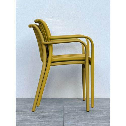 Fauteuil De Jardin Empilable En Polypropylène - Jaune Moutarde - Tiago