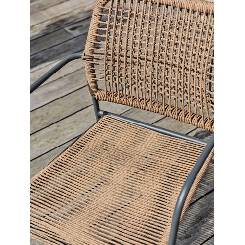 Lot De 2 Fauteuils De Jardin En Corde Et Acier - Gris Anthracite - Marceau