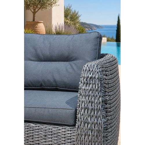 Fauteuil 1 Place De Jardin En Résine Tessée - Gris Anthracite - Bahamas