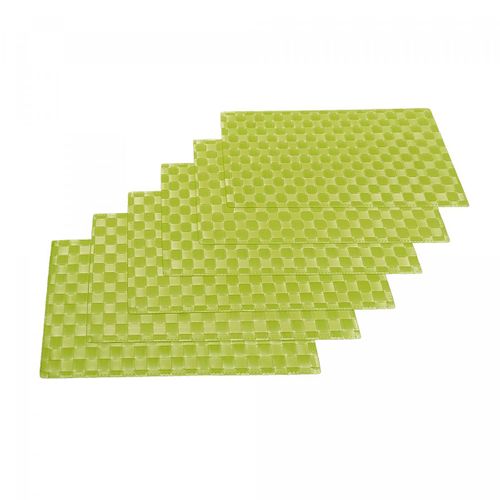 Set De Table Tissé Motif Uni Lot 6 So 33x48 Vert