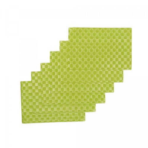 Set De Table Tissé Motif Uni Lot 6 So 33x48 Vert
