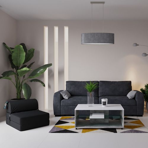 Chauffeuse L.75 cm 2 IN 1 noir vue d'ambiance 1