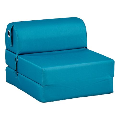 Chauffeuse L.75 cm 2 IN 1 Bleu canard vue 3/4