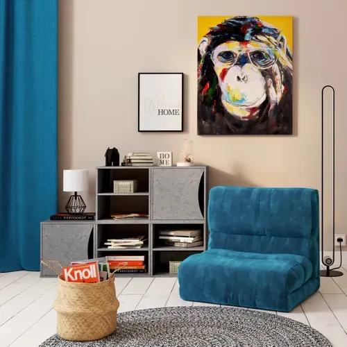 Chauffeuse L.70 cm JADE Bleu vue d'ambiance 1