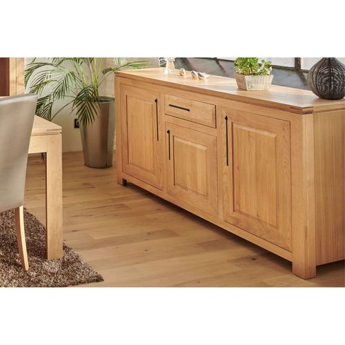 Buffet Bas Moderne En Chêne Clair 3 Portes 1 Tiroir - Boston