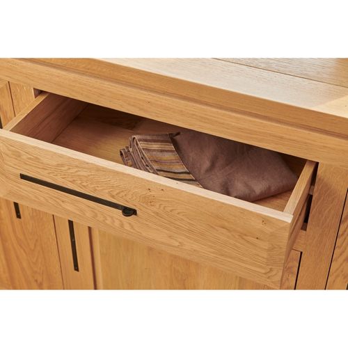 Buffet Bas Moderne En Chêne Clair 3 Portes 1 Tiroir - Boston