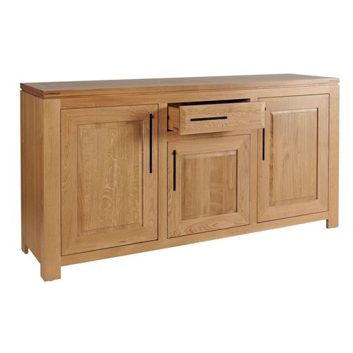 Buffet Bas Moderne En Chêne Clair 3 Portes 1 Tiroir - Boston